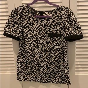 Black and White Heart Blouse